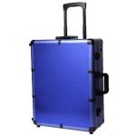 Blue Color Cosmetic Beauty Case , Makeup Mirror Suitcase With Lights