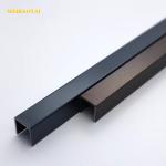 DIN Brushed Steel Tile Trim 10mm U Channel Edge Profile for sale