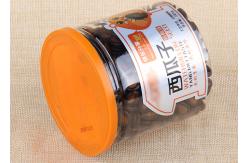 China Food Grade Visible Cylinder PET Plastic Jars 307# For Melon Seeds Packaging supplier