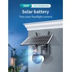 3mp Wireless Surveillance PTZ IP Camera Solar Powered Battery