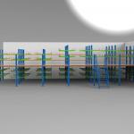 Double - Sided Selective  Adjustable Cantilever Racking System Strong Load Capacity