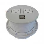 Round desktop power dual usb sofa socket charger for furniture with US power outlet for sale