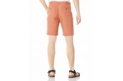 China Light Brown Beach Mens Linen Shorts Drawstring Yarn Dyed Fabric supplier