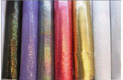 China Silver / Golden Wire Mesh Curtain Aluminum Metallic Sequined Fabrics Multi Shape supplier
