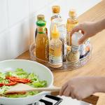 Rotating Vertical Modern Kitchen Plastic Lazy Susan Storage Holders Spice Rack