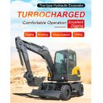 Earthwork Hydraulic 7 Ton Wheeled Digger Clamshell Shovel Wheel Excavator For Engineering for sale