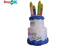 China Backyard Party PVC Plastic Inflatable Birthday Cake For Decorations supplier