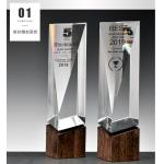 Individualized Custom Resin Trophies Crystal And Solid Wood Combination Trophy
