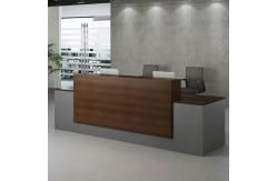 China 2.4M Office Reception Desk Grey Wooden Hotel Front Desk Counter supplier