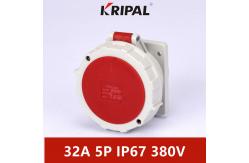 China 5P 32A IP67 Flange Size Panel Mounted Socket With Thread Lock supplier