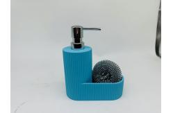 China 2N1 Polyresin Soap Dispenser with Cleaning Ball on Side Tray Lotion Dispenser supplier