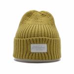Common Fabric Knit Beanie Hats Custom Logo In Embroidery Pattern
