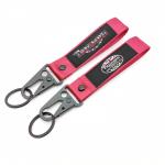 ​​Custom Union Jack Rider Strap - Rebellious Pink Weave + Rivet-Reinforced Edges - Wear Your British Boldness​ for sale