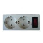 Germany Double Electric Power Sockets Power Outlet With Switch Control