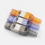 Gold Plating RJ45 Keystone Jack Toolless Modular Connector Plug PC Material for sale