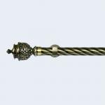 Electroplated 25mm 5m Curtain Rod Set With Accessories Antique Brass Double Bracket For Interior Decoration for sale