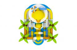 China 1000D Fireproof Commercial Inflatable Water Slides Yellow Duck PVC Pool For Kids supplier