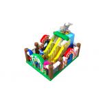 Fireproof Inflatable Fun City / Inflatable Clown Bouncy Castle With Fence PVC Material
