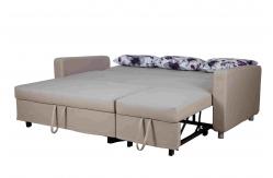 China Gray Cotton Home Sofa Bed Convertible Adjustable Footrest With Side Pocket supplier