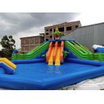 Mobile Land Inflatable Ground Water Park With Pool Slide Waterproof for sale