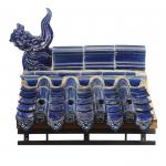 Chinese Cobalt Blue Ceramic Roofing Tiles With Traditional Chinese Pagoda Roof Design for sale
