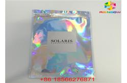 China Stand Up Laser Cosmetic Packaging Bag Hologram Laminated Materials With Zipper supplier