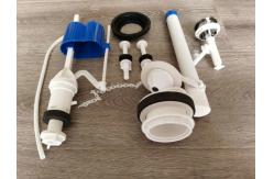 China Single Push Button POM Toilet Tank Fittings Embedded Filling Valve + Flapper Flush Valve supplier