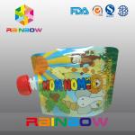 Colorfully Printed Zippered Round Spout Pouch Packaging For Juice / Drink for sale