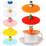 Silicone Mug Lid Cover, Colorful Anti-Dust Silicone Mug Cover Cute Reusable Silicone Lids For Cups Mug Beer Glass Indoor for sale