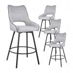 ISO 9001 Upholstered Dining Room Furnitures Modern Textile Accent Arm Chair With  Metal Legs for sale