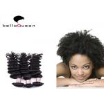Natural Black Curly Wave Mongolian Hair Extensions / Grade 6A Virgin Hair for sale
