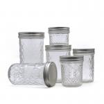 Jelly Food Glass Pickle Jar , 4oz / 8oz Clear Caviar Clear Glass Jars for sale