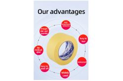 China Rubber Yellow Crepe Paper Adhesive Colorful Masking Tape supplier