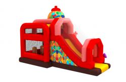 China 0.55mm PVC Tarpaulin Inflatable Bouncy House With Slide Candy Inflatable Combo supplier