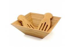 China Sustainable Set Includes large Sbowl and Matching Salad Servers Bamboo Salad Set supplier