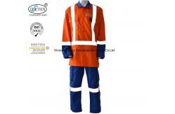 China Anti Arc Flash Fire Retardant Suit / Fire Retardant Boiler Suit With Reflective Trim supplier