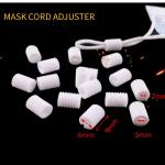 White Elastic Fastening Removable Plastic Cord Lock Stopper For Face Mask Bulk Order for sale