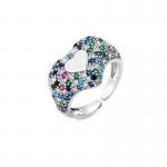 Heart Shape 925 Sterling Silver Rings Micro Pave CZ Cubic Zirconia Engagement Rings