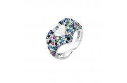 China Heart Shape 925 Sterling Silver Rings Micro Pave CZ Cubic Zirconia Engagement Rings supplier