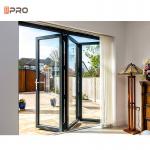 Laminated Glass Aluminum Temporary Folding Door Commercial Partition Wall for sale