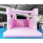 Pink 0.55mm PVC Inflatable Bounce Houses Quadruple Stitching for sale