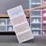 Folding PP Plastic Collapsible Shoe Box Durable Transparent Thickened Eco Friendly for sale