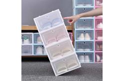 China Folding PP Plastic Collapsible Shoe Box Durable Transparent Thickened Eco Friendly supplier