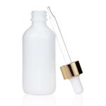 60ml Empty White Opal Boston Glass Bottle Cosmetic Packaging for sale