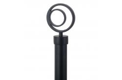 China Matte Black 16mm Moon Metal Exquisite Curtain Rod supplier