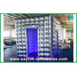 Inflatable Photo Studio Silver 2 Doors Inflatable Photo Booth , 210D Oxford Cloth UL Blower Cube Photo Booth for sale