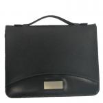 Waterproof Portable Zippered Leather Portfolio , PU Leather File Folder With Zipper for sale