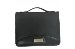 China Waterproof Portable Zippered Leather Portfolio , PU Leather File Folder With Zipper supplier