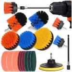 18 pieces brush attachment drill, rim brush set, power drill cleaning brush for sale