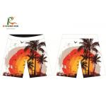Polyester Spandex Board Shorts Sunset Palm Trees , White Men'S Physique Shorts for sale